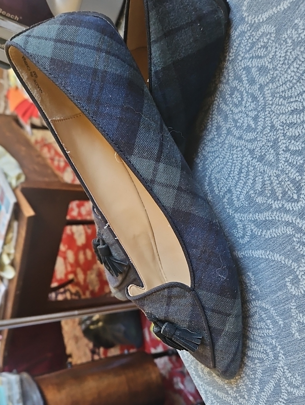 Great Black Watch Plaid Flats